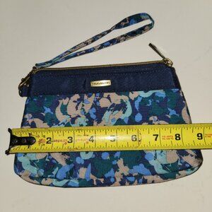 Travelon Safe ID RFID Blocking Wristlet Clutch Anti-Theft Camo Blue 8.5" NWOT